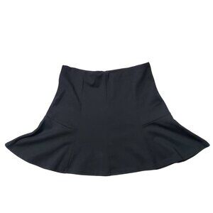 Black Flared Mini Skirt With Back Zipper Closure - Womens Size M